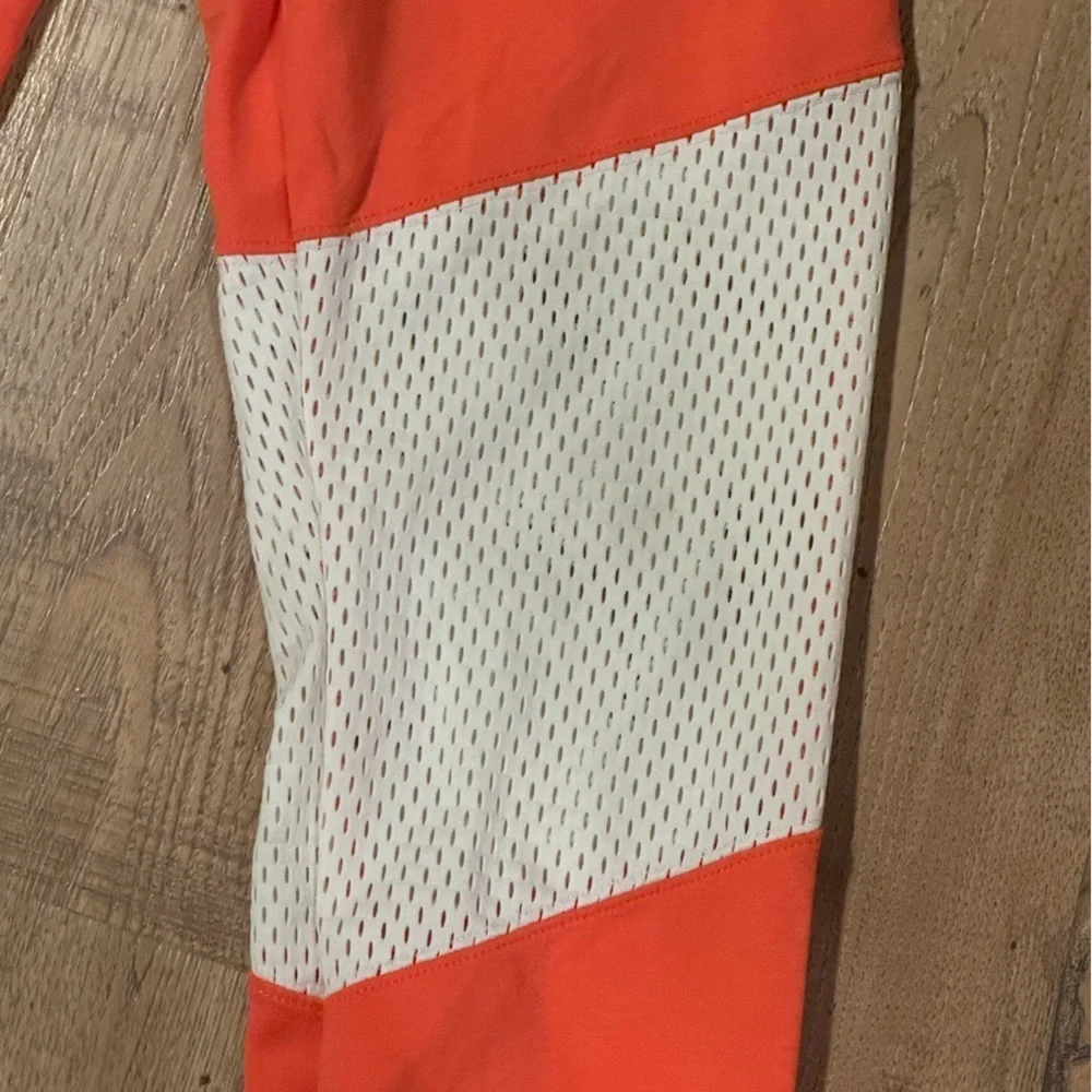 Nike Sportswear Essential Mesh Legging Jogger Pants Orange White Size M - Picture 5 of 8